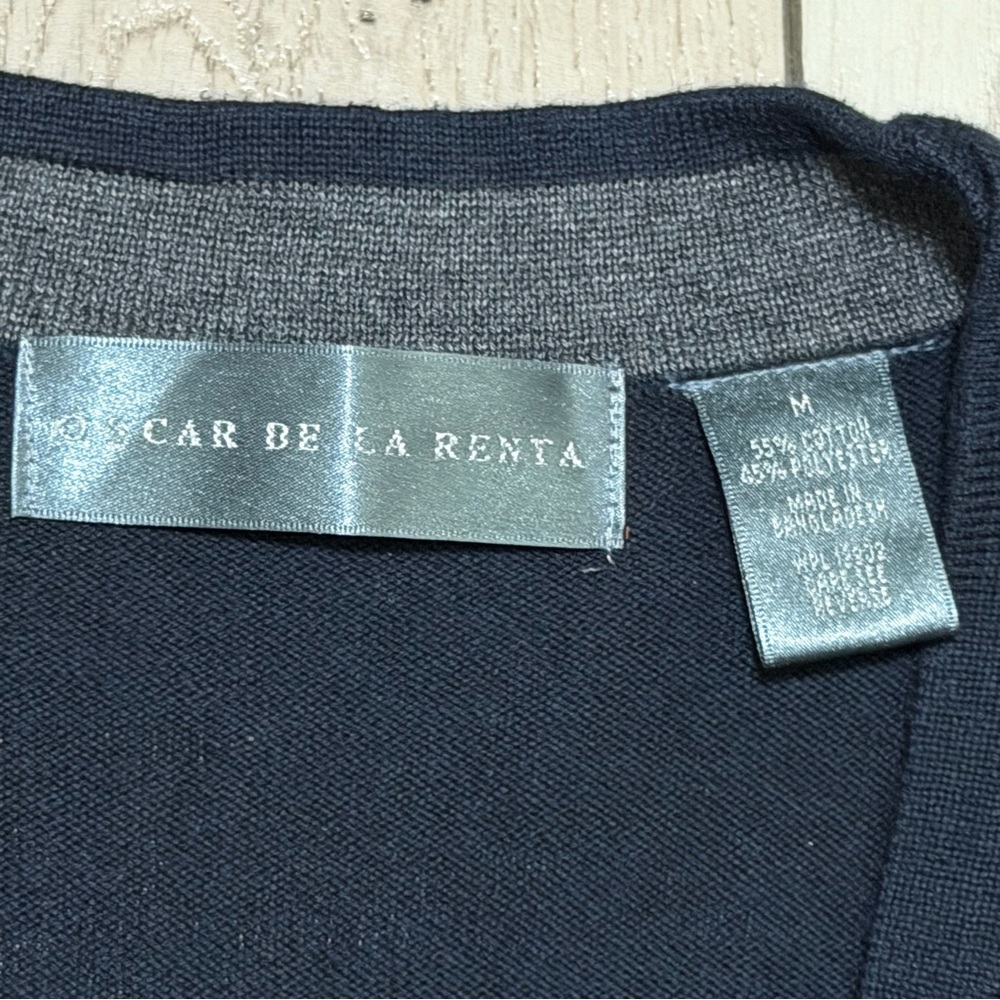 Oscar de la Renta Navy Cardigan Sweater - Picture 3 of 5